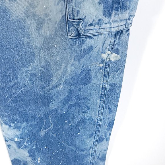 Scandia Woods Denim Cargo Utility Jeans 32S Blue Cotton Distressed Destroyed - Picture 8 of 8